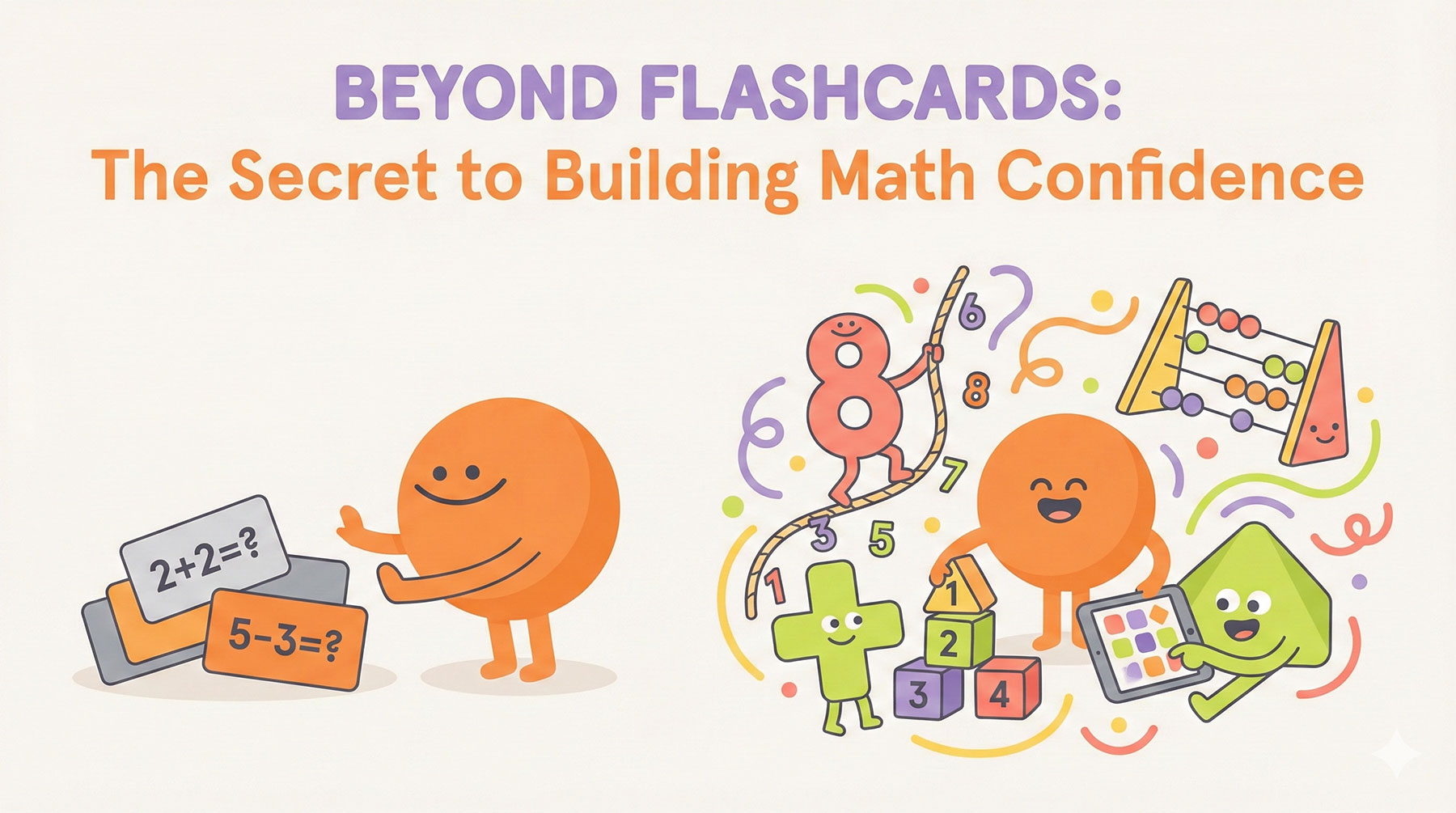 A happy child engaging with a math game on a tablet